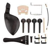 HUIOP Piezas de Violín 4/4 Clavijas de Afinación de ébano Afinadores de Cordal Chinrest Endpin Soundpost Bridge Kit, sin Teñir, Claro y Fino, Hermoso y Elegante con Plata, Oro, Hecho