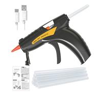 HUIOP - Pistola de pegamento termofusible eléctrica de litio USB con 50 palos de pegamento de 0,7 x 150 mm
