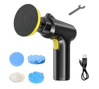 HUIOP Pulidora de coche inalámbrica de 3 velocidades ajustables, máquina de pulido automática eléctrica multifuncional para limpieza de la casa, depilación de metal, lijado de madera,