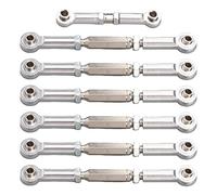 HUIOP RC Car Servo Pull Rod Metal Ajustable para Slash 2WD 1/10 Coche de Control Remoto 7 Unidades Plata