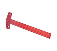 HUIOP Regla de Trazado de ángulo Recto en T Indicador Marcado Aluminio para Carpintería Vidrio para Carpintero Artista Rojo (400 mm)