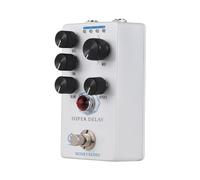 HUIOP SUPER DELAY Pedal de efectos de retardo de guitarra Mezcla/Tiempo/Velocidad/Repeticiones/Perilla de 4 modos DC 9 V Interfaz de entrada/salida de 6,35 mm Efector de retardo de guitarra