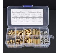 HUIOP Surtido de Tuercas de Tornillo Acero Inoxidable 304 con Separador Hexagonal Latón, Juego 120 Piezas con Conveniente Caja Almacenamiento, Tamaño Métrico M4 para Mantenimiento Básico, Ideal para