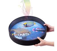 HUIOP Tambor de océano de 16 pulgadas Tambor de onda de mar de madera Instrumento de percusión con sonido dulce del mar Juguete musical para,Ocean Drum 16 pulgadas