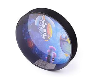 HUIOP Tambor oceánico de 16 pulgadas,instrumento de percusión de tambor de onda de mar de mano de madera,musical suave con sonido de mar,regalo para,Sonido suave del mar