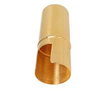 HUIOP Tapa Protectora para Boquilla de Saxofón, Cubierta de Metal Duradera para Saxofón y Clarinete, Acabado Dorado, 1 Unidad (Soprano)