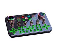 HUIOP Tarjeta de sonido en vivo Mezclador de audio Grabación de escritorio Canto BT 48V XLR Fuente de alimentación fantasma OTG Transmisión digital sin pérdidas para transmisión Podcasting Grabación d