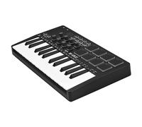 HUIOP Teclado de Control Midi de 25 Teclas Mini Teclado USB portátil Controlador Midi con 25 Teclas sensibles a la Velocidad 8 Almohadillas retroiluminadas RGB 8 perillas,Mini Teclado USB portátil de