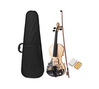 HUIOP Violín Acústico 1/2 - Tablero Superior de Tilo, Lateral y Trasero de Arce - Con Estuche, Resina y Arco - Para Estudiantes y Principiantes