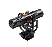 HUIOP VM10 Pro Micrófono de cámara de condensador cardioide con puerto de 3,5 mm, soporte antigolpes y cortavientos, compatible con la cámara de los teléfonos para la grabación de vídeo y