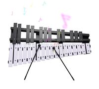 HUIOP - Xilófono plegable Glockenspiel 30 notas, marco de madera, barras de aluminio de 5 mm de grosor, instrumento musical de percusión con bolsa de transporte, 2 mazos, regalo para estudiantes de