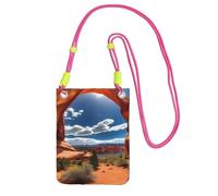 HUIopq Arches National Park - Bolso bandolera para mujer, hombre, para viajes, correr, senderismo, compras, uso diario, fucusia, Talla única