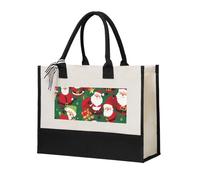 HUIopq Bolsa de lona con estampado de gnomos divertidos de Navidad, ecológica, de gran capacidad, para playa, viajes, oficina, bolsas de regalo