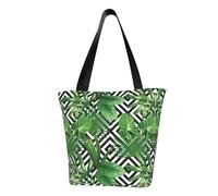 HUIopq Bolsa de verano ligera con estampado de hojas tropicales, correa ajustable, para viajes, playa, uso diario