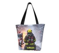 HUIopq Bolsa de verano ligera con estampado de llamas de bombero, correa ajustable, comodidad, viajes, playa, uso diario