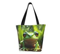 HUIopq Bolsa de verano ligera con estampado de rana y lluvia, correa ajustable para el hombro, comodidad de viaje, playa, uso diario