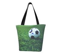 HUIopq Bolsa ligera de verano con estampado de pelota de fútbol sobre hierba, correa ajustable, comodidad, viajes, playa, uso diario