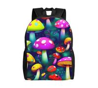 HUIopq Bright Mushrooms - Mochila con impresión artística para hombres y mujeres, elegante, gran capacidad, viajes, trabajo, senderismo, viajes de negocios, camping