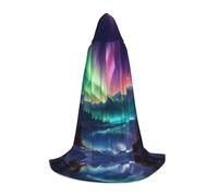 HUIopq Capa con capucha con estampado de auroras boreales oscuras, disfraz de cosplay, festival, carnaval, vacaciones familiares, aventuras al aire libre