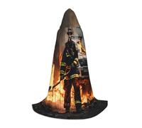 HUIopq Capa con capucha con estampado de llamas de bombero, disfraz de cosplay, festival, carnaval, vacaciones familiares, aventuras al aire libre