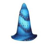 HUIopq Capa con capucha con estampado de notas musicales azul cielo, disfraz de cosplay, carnaval, vacaciones, aventuras al aire libre