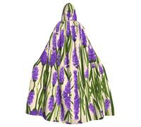 HUIopq Capa con capucha unisex con estampado de sello de lavanda, para cosplay, carnaval, festival al aire libre, suministros para fiestas temáticas