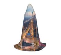 HUIopq Capa con capucha y estampado de imagen de ciudad, disfraz de cosplay, festival, carnaval, vacaciones familiares, aventuras al aire libre