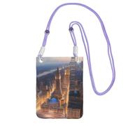 HUIopq City Picture Night Print - Bolso bandolera para mujer, hombre, para viajes, correr, senderismo, compras, uso diario, Purple, Talla única
