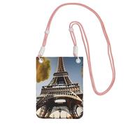 HUIopq Cityscape Paris - Bolso bandolera con diseño de la Torre Eiffel de Francia para mujeres y hombres, para viajes, correr, senderismo, compras, uso diario, Pink, Talla única
