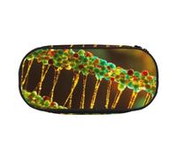 HUIopq DNA Chain - Estuche versátil para lápices con impresión fotográfica de gran capacidad, para escuela, oficina, maquillaje, accesorios de viaje, Black, Talla única, Organizador de bolsas