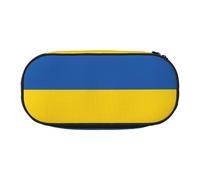 HUIopq Estuche para lápices con diseño de bandera de Ucrania, suministros de papelería escolar, maquillaje, viajes, artículos esenciales diarios, Black, Talla única, Organizador de bolsas
