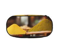 HUIopq Estuche versátil con estampado de especias y especias de gran capacidad, para escuela, oficina, maquillaje, accesorios de viaje, Black, Talla única, Organizador de bolsas