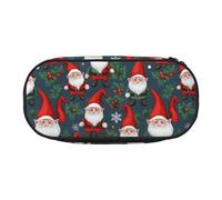 HUIopq Estuche versátil con estampado de gnomos de Navidad, gran capacidad, para escuela, oficina, maquillaje, accesorios de viaje, Black, Talla única, Organizador de bolsas