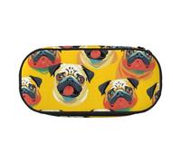 HUIopq Estuche versátil con estampado de sandía francesa de gran capacidad, estuche versátil para bolígrafos, escuela, oficina, maquillaje, accesorios de viaje, Black, Talla única, Organizador de