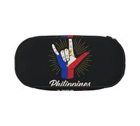 HUIopq Estuche versátil para lápices con estampado de gestos filipinos, gran capacidad, para escuela, oficina, maquillaje, accesorios de viaje, Black, Talla única, Organizador de bolsas