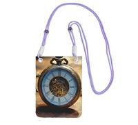 HUIopq Gears Clock - Bolso bandolera para mujer, hombre, con estampado del siglo de bronce, para viajes, correr, senderismo, compras, uso diario, Purple, Talla única