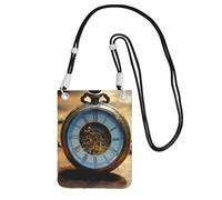 HUIopq Gears Clock - Bolso bandolera para mujer, hombre, con estampado del siglo de bronce, para viajes, correr, senderismo, compras, uso diario, Black, Talla única