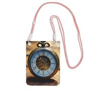 HUIopq Gears Clock - Bolso bandolera para mujer, hombre, con estampado del siglo de bronce, para viajes, correr, senderismo, compras, uso diario, Pink, Talla única