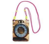 HUIopq Gears Clock - Bolso bandolera para mujer, hombre, con estampado del siglo de bronce, para viajes, correr, senderismo, compras, uso diario, fucusia, Talla única