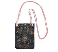 HUIopq Gears Clock - Bolso bandolera para mujer, hombre, con estampado del siglo de bronce, para viajes, correr, senderismo, compras, uso diario, Pink, Talla única