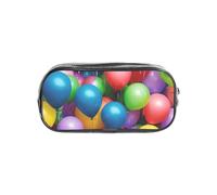 HUIopq Globos coloridos con estampado de cielo azul para viajes, oficina, organizador de papelería, bolsa de almacenamiento transparente