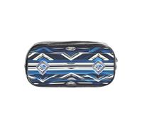 HUIopq Lápiz transparente con estampado tribal maorí polinesio azul para viajes, oficina, papelería, bolsa organizadora transparente