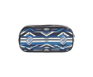 HUIopq Lápiz transparente con estampado tribal maorí polinesio azul para viajes, oficina, papelería, bolsa organizadora transparente