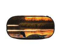 HUIopq Loon Nature - Estuche versátil para lápices, diseño de pájaros, gran capacidad, para escuela, oficina, maquillaje, viajes, accesorios, Black, Talla única, Organizador de bolsas