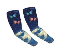 HUIopq Mangas de brazo cómodas con estampado de mariposa bailando, protección UV, golf, ciclismo, correr, tenis, baloncesto