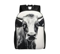 HUIopq Mochila con estampado de vaca en blanco y negro para hombres y mujeres, elegante, de gran capacidad, para viajes, trabajo, senderismo, viajes de negocios, camping