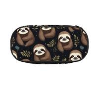 HUIopq Naughty Sloth Baby - Estuche versátil para lápices de gran capacidad, para escuela, oficina, maquillaje, accesorios de viaje, Black, Talla única, Organizador de bolsas