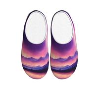 HUIopq Pantuflas unisex con estampado de luces boreales oscuras, de franela suave y antibolitas, para interiores y exteriores, casa, invitados, viajes