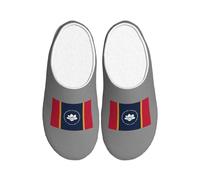 HUIopq Pantuflas unisex de franela TPR con estampado de bandera del estado de Mississippi, suaves, antibolitas, para interiores y exteriores, casa, invitados, viajes