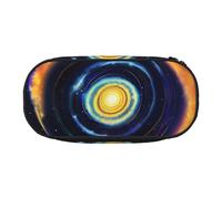 HUIopq Space Spiral Cosmic Energy Print Estuche de gran capacidad versátil para bolígrafos, escuela, oficina, maquillaje, accesorios de viaje, Black, Talla única, Organizador de bolsas